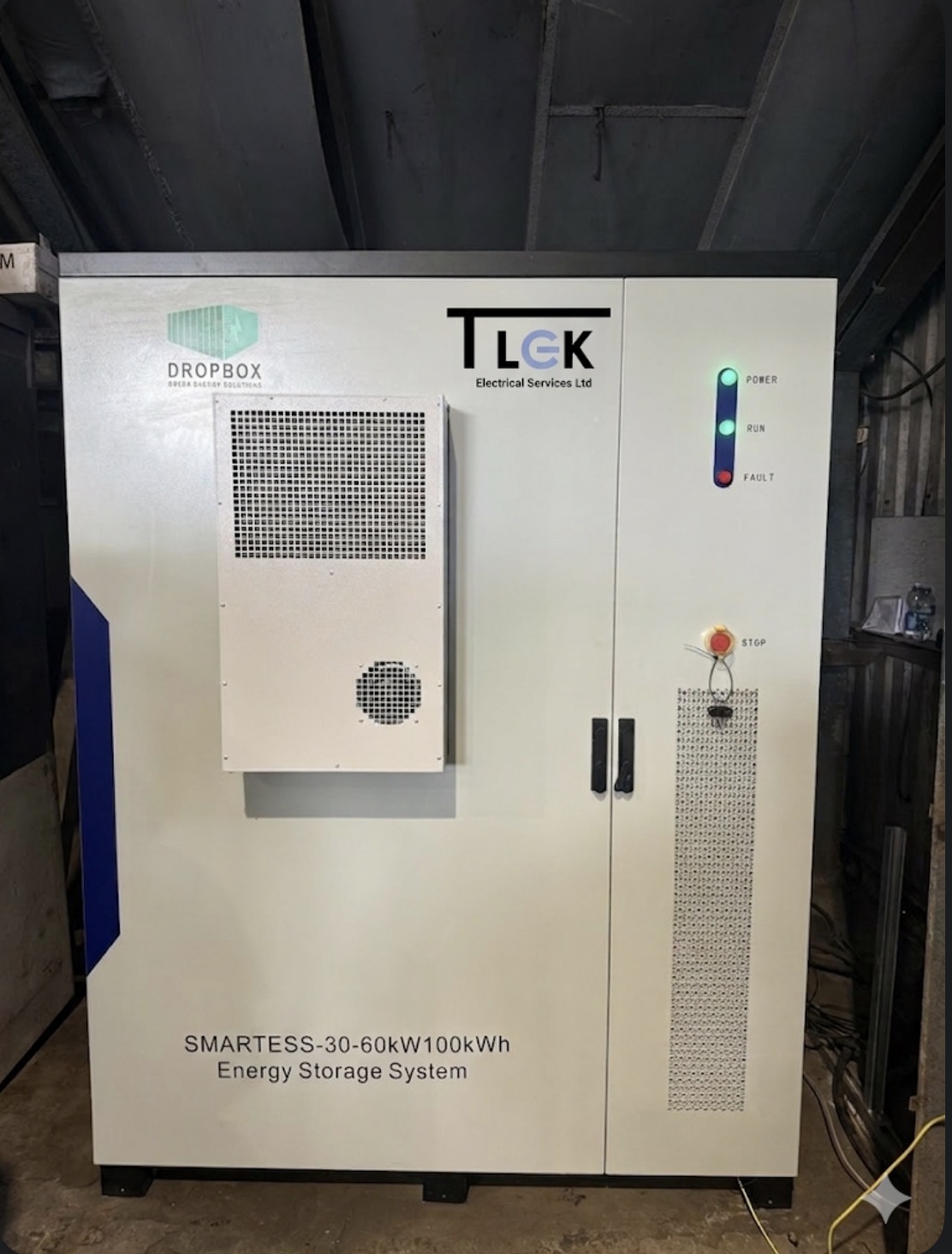 SMARTESS 100kWh BESS — Dropbox GES and TLEK Electrical Services, Pennington Haulage